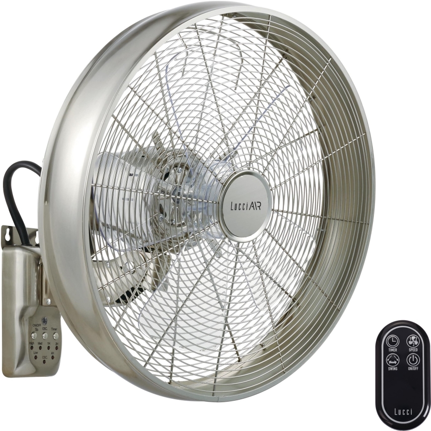 Lucci air 213126 - Стенен вентилатор BREEZE 55W/230V матов хром + дистанционно управление