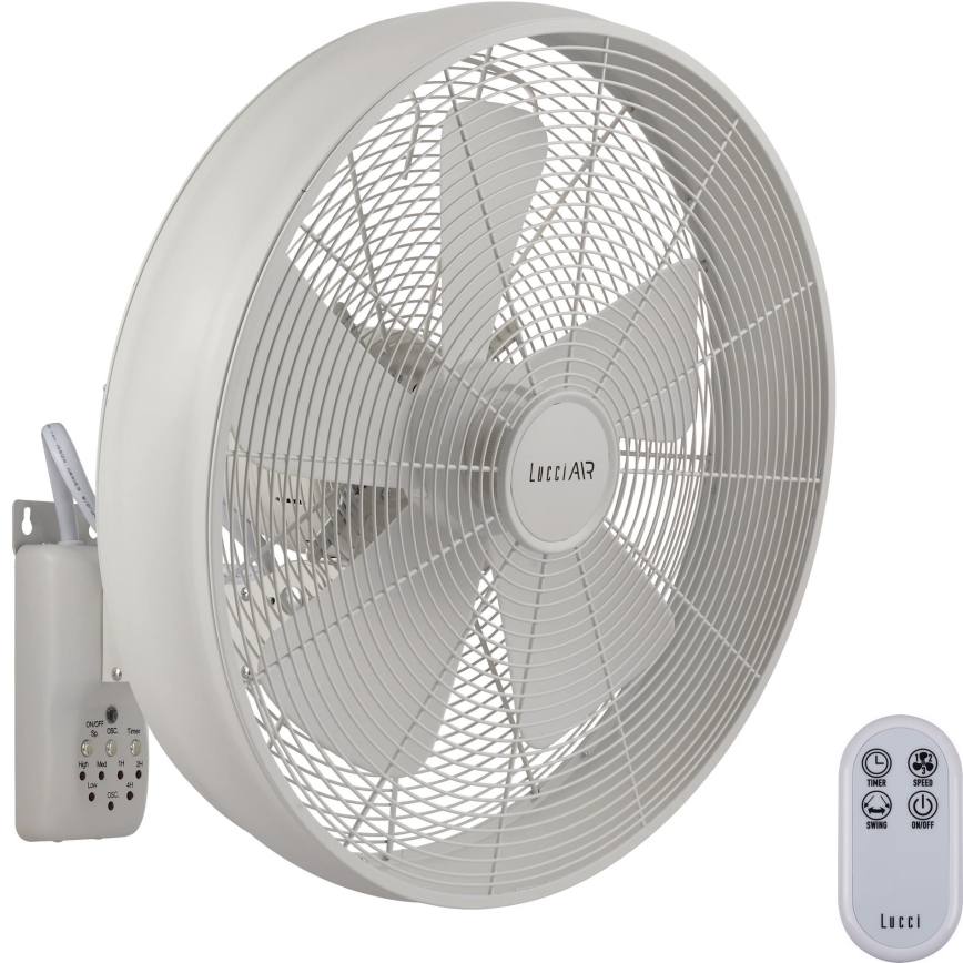 Lucci Air 213128EU - Стенен вентилатор BREEZE 55W/230V бял + дистанционно