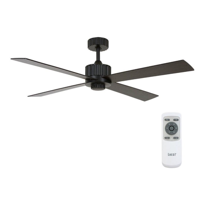 Lucci air 213170 - LED Вентилатор за таван NEWPORT черен + дистанционно управление