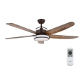 Lucci air 213175 - LED Димируем таванен вентилатор LOUISVILLE 1xGX53/18W/230V кафяв + дистанционно управление