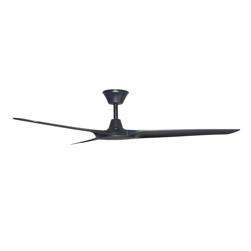 Lucci Air 21321649 - Вентилатор за таван ABYSS Ø 142 см IP66 черен + дистанционно управление