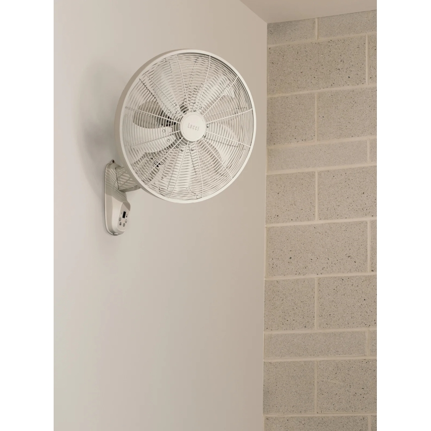 Lucci Air 21326649 - Стенен вентилатор GLIDE 36W/230V, Ø 45 см, бял, с дистанционно управление
