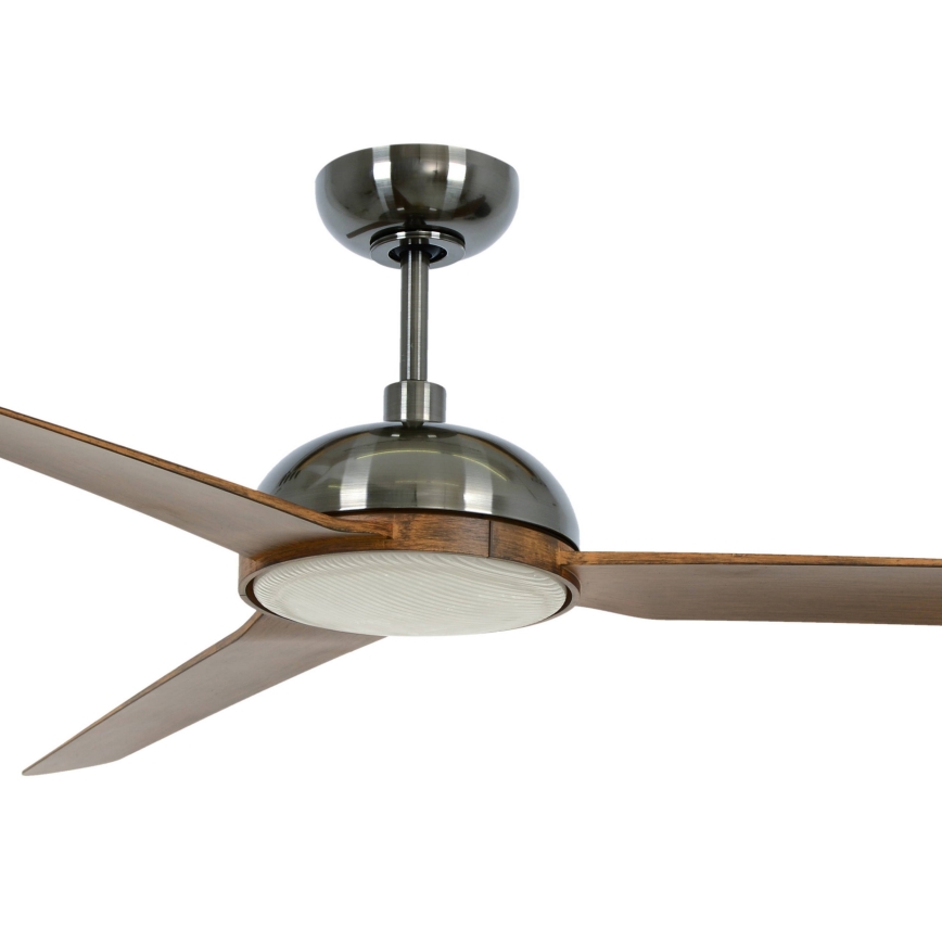 Lucci air 213301- LED Димируем таванен вентилатор UNIONE 1xGX53/12W/230V кафяв/лъскав хром + дистанционно управление