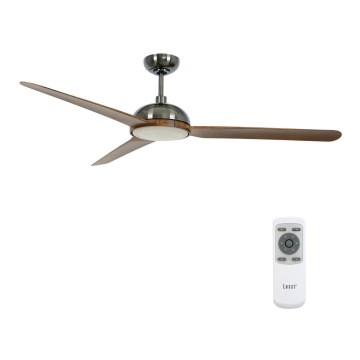 Lucci air 213301- LED Димируем таванен вентилатор UNIONE 1xGX53/12W/230V кафяв/лъскав хром + дистанционно управление