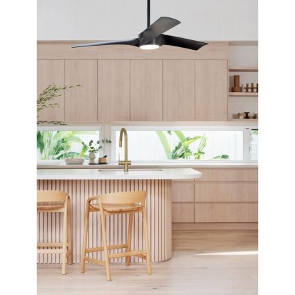 Lucci air 213358 - LED Димируем вентилатор за таван LINE 1xGX53/12W/230V черен + дистанционно управление