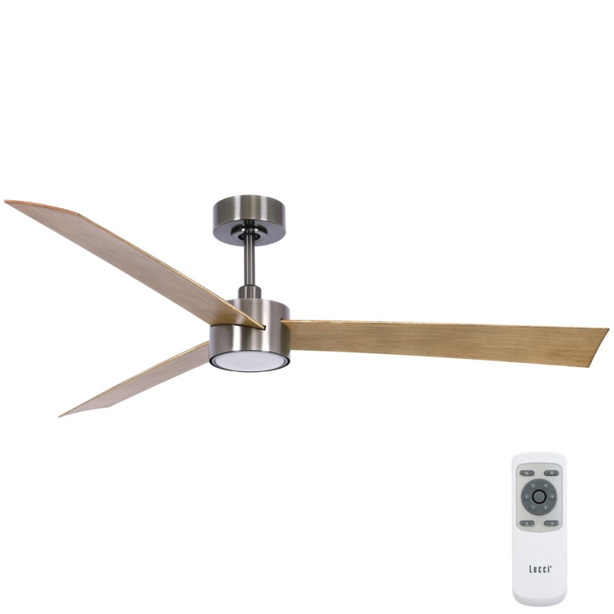 Lucci air 21610449 - LED Димируем таванен вентилатор CLIMATE 1xGX53/12W/230V кафяв/лъскав хром + дистанционно управление
