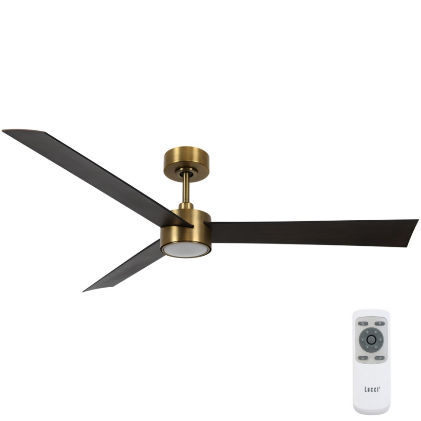 Lucci air 21610549- LED Димируем таванен вентилатор CLIMATE 1xGX53/12W/230V венге/златист + дистанционно управление