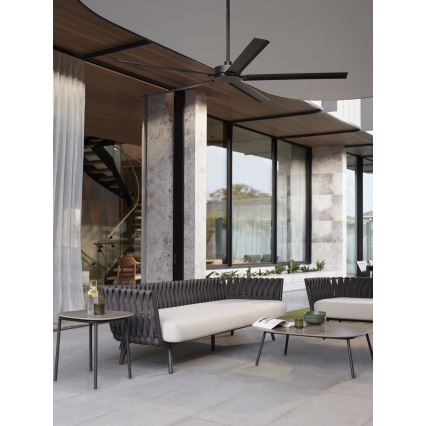 Lucci air 21616149 - Таванен вентилатор MONZA IP55 черен + дистанционно управление