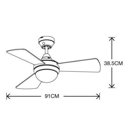 Lucci Air 512311 - Таванен вентилатор AIRLIE HUGGER 2xE27/15W/230V дървесен/кафяв Ø 91 см + дистанционно управление