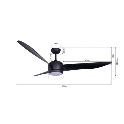 Lucci air 512910 - LED Вентилатор за таван AIRFUSION NORDIC LED/20W/230V черен + дистанционно управление