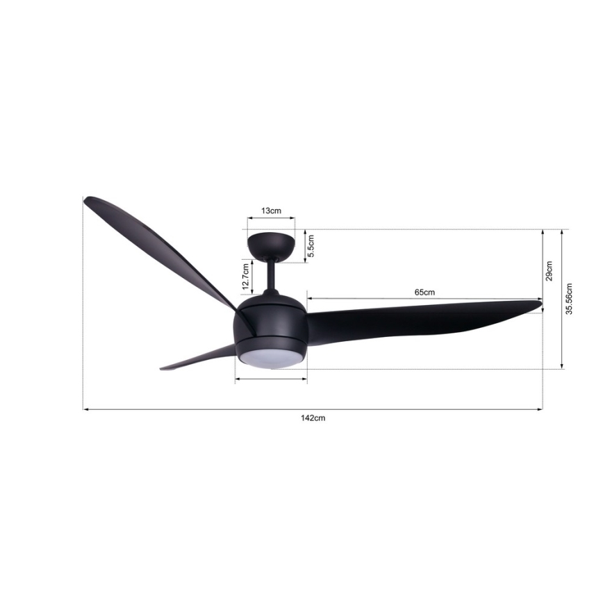 Lucci air 512910 - LED Вентилатор за таван AIRFUSION NORDIC LED/20W/230V черен + дистанционно управление
