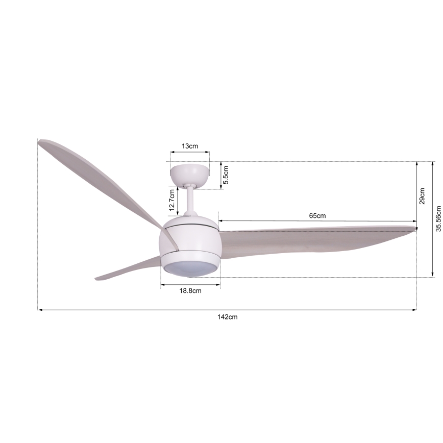 Lucci air 512911 - LED таванен вентилатор AIRFUSION NORDIC LED/20W/230V дърво/бял Ø 142 cm + дистанционно управление