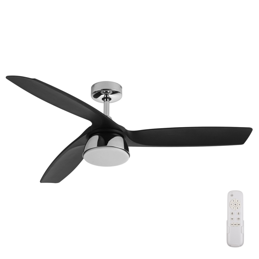 Lucci air 513072 - Димируем таванен вентилатор BRONX LED/18W/230V 3000/4000/6000K черен/лъскав хром диам. 132 см + дистанционно управление