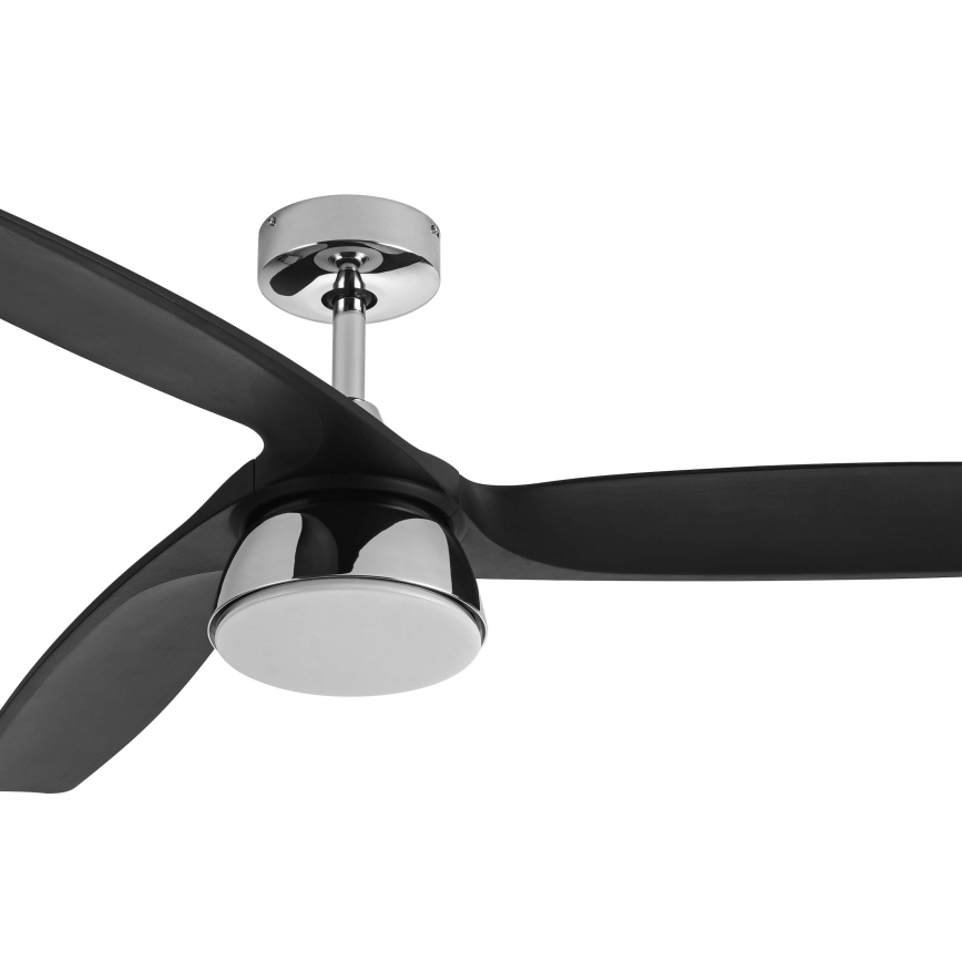 Lucci air 513072 - Димируем таванен вентилатор BRONX LED/18W/230V 3000/4000/6000K черен/лъскав хром диам. 132 см + дистанционно управление