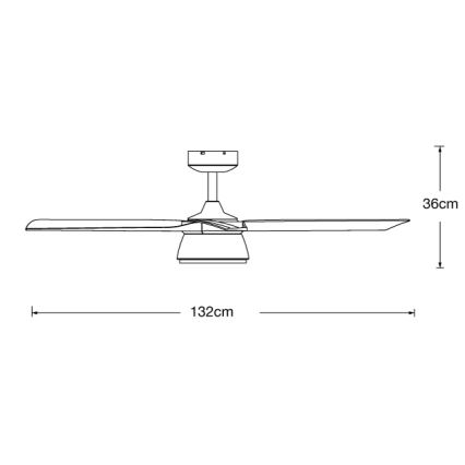 Lucci air 513072 - Димируем таванен вентилатор BRONX LED/18W/230V 3000/4000/6000K черен/лъскав хром диам. 132 см + дистанционно управление