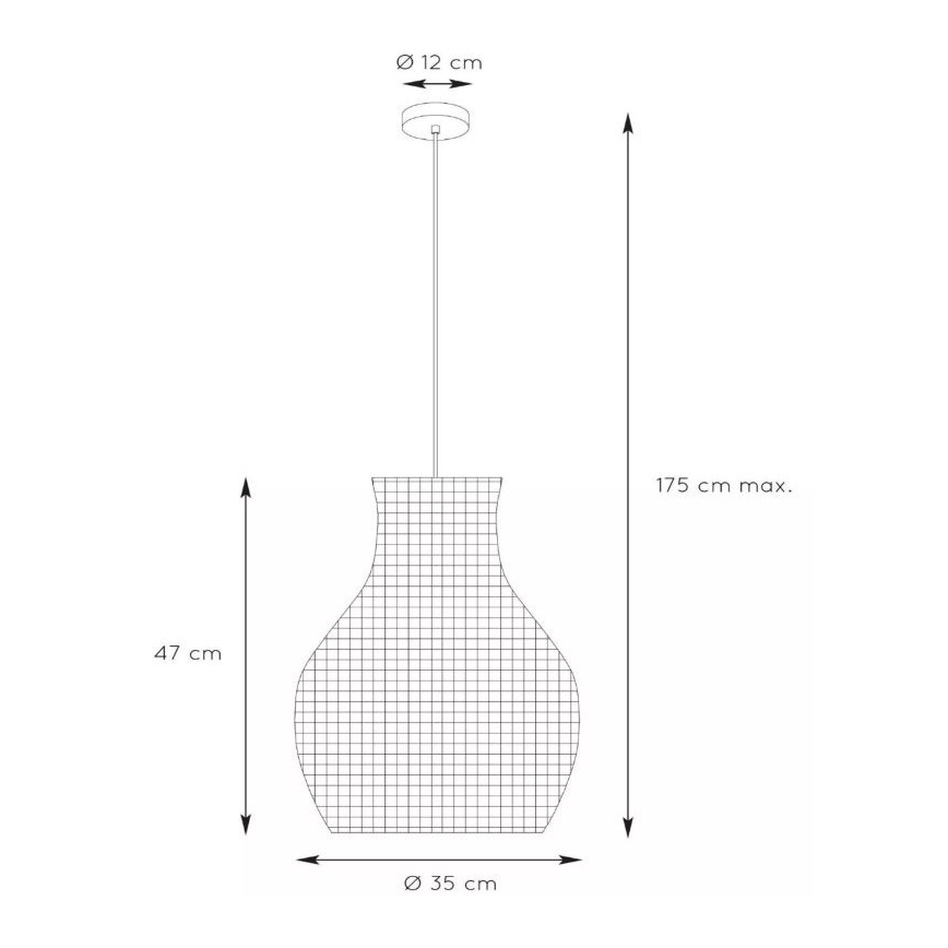 Lucide 03438/35/72 - Висящ полилей ALBAN 1xE27/40W/230V бежов