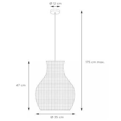 Lucide 03438/35/72 - Висящ полилей ALBAN 1xE27/40W/230V бежов