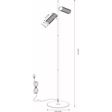 Lucide 09739/02/30 - Лампион CLUBS 2xGU10/40W/230V черен