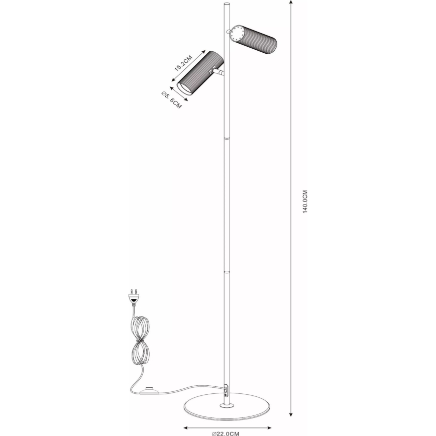 Lucide 09739/02/30 - Лампион CLUBS 2xGU10/40W/230V черен