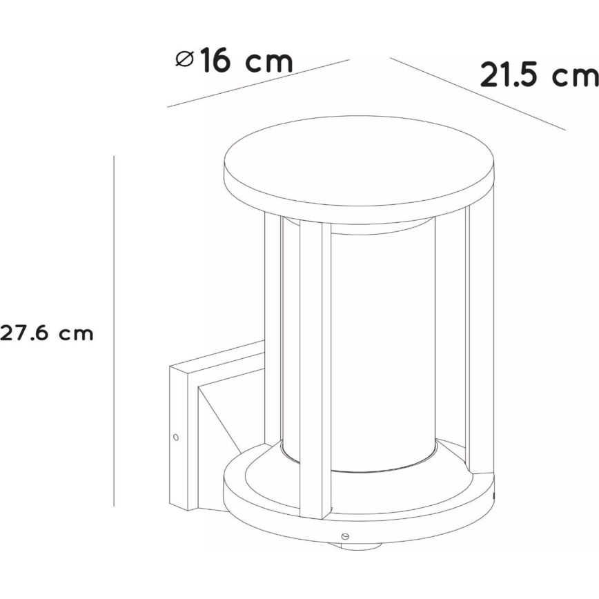 Lucide 15803/01/30 - Екстериорен аплик CADIX 1xE27/15W/230V IP65 черен