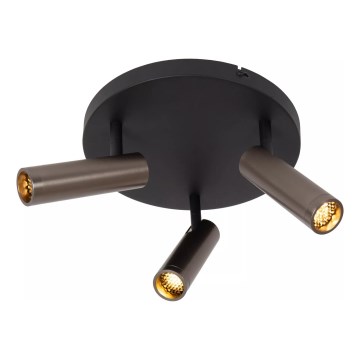 Lucide 22974/13/15 - Точково осветително тяло GRADO 3xGU10/40W/230V кафяво/черно