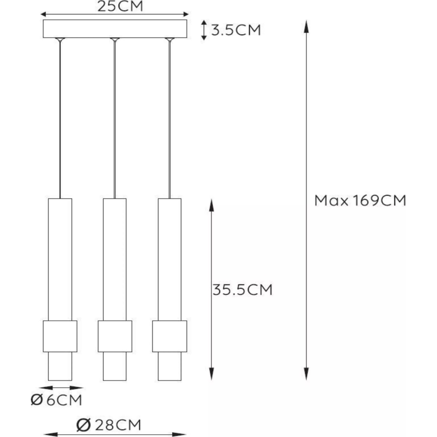 Lucide 24402/15/96 - LED Димируем пендел MARGARY 3xLED/4W/230V месинг