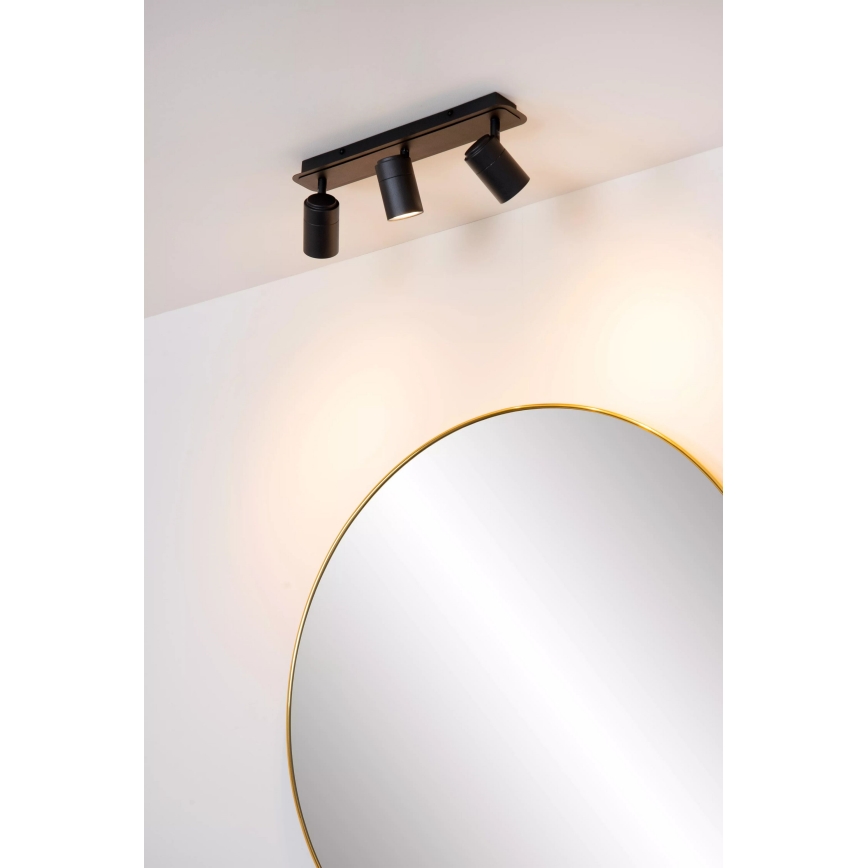 Lucide 26958/15/30 - LED Димируем баня спот LENNERT 3xGU10/5W/230V IP44 черен