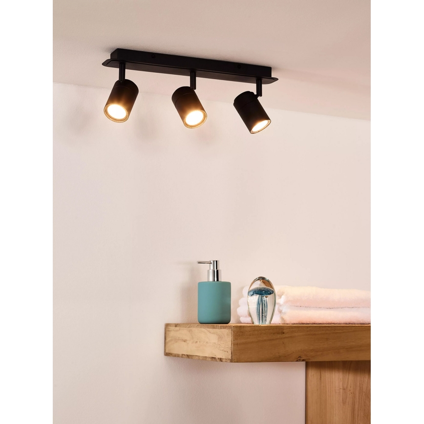 Lucide 26958/15/30 - LED Димируем баня спот LENNERT 3xGU10/5W/230V IP44 черен