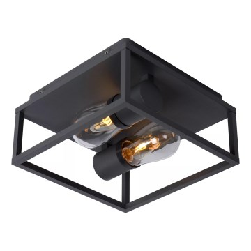 Lucide 27100/02/30 - Плафон за баня CARLYN 2xE14/6W/230V IP54 черен