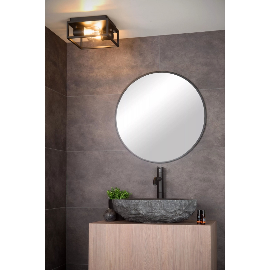 Lucide 27100/02/30 - Плафон за баня CARLYN 2xE14/6W/230V IP54 черен