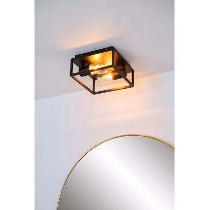 Lucide 27100/02/30 - Плафон за баня CARLYN 2xE14/6W/230V IP54 черен