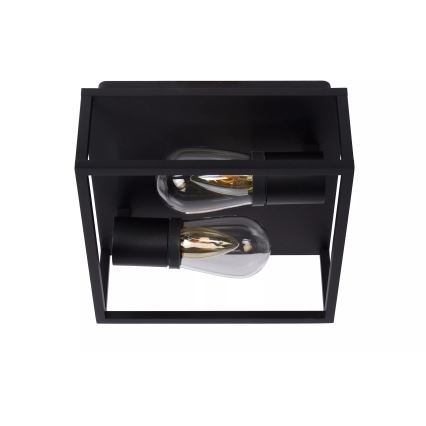 Lucide 27100/02/30 - Плафон за баня CARLYN 2xE14/6W/230V IP54 черен
