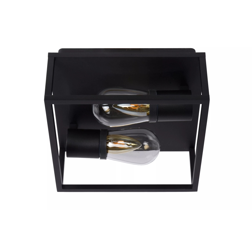 Lucide 27100/02/30 - Плафон за баня CARLYN 2xE14/6W/230V IP54 черен