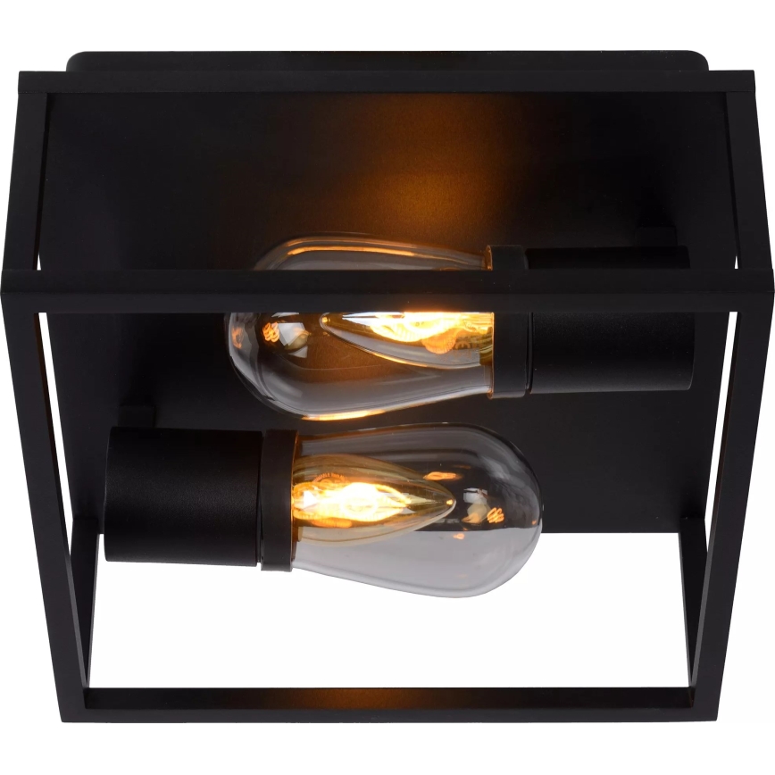 Lucide 27100/02/30 - Плафон за баня CARLYN 2xE14/6W/230V IP54 черен