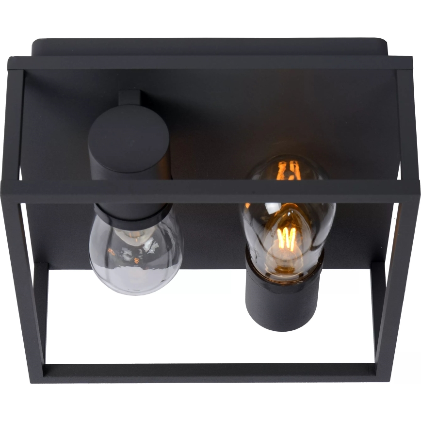 Lucide 27100/02/30 - Плафон за баня CARLYN 2xE14/6W/230V IP54 черен