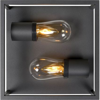Lucide 27100/02/30 - Плафон за баня CARLYN 2xE14/6W/230V IP54 черен
