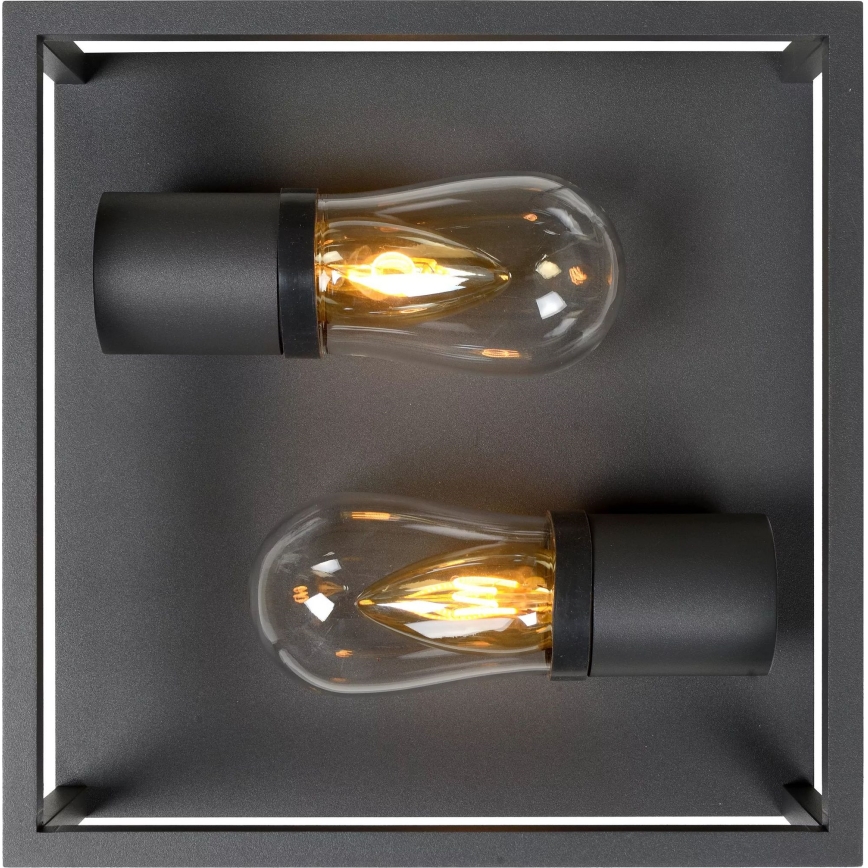 Lucide 27100/02/30 - Плафон за баня CARLYN 2xE14/6W/230V IP54 черен