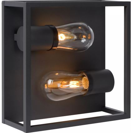 Lucide 27100/02/30 - Плафон за баня CARLYN 2xE14/6W/230V IP54 черен