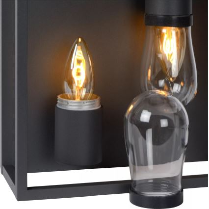 Lucide 27100/02/30 - Плафон за баня CARLYN 2xE14/6W/230V IP54 черен