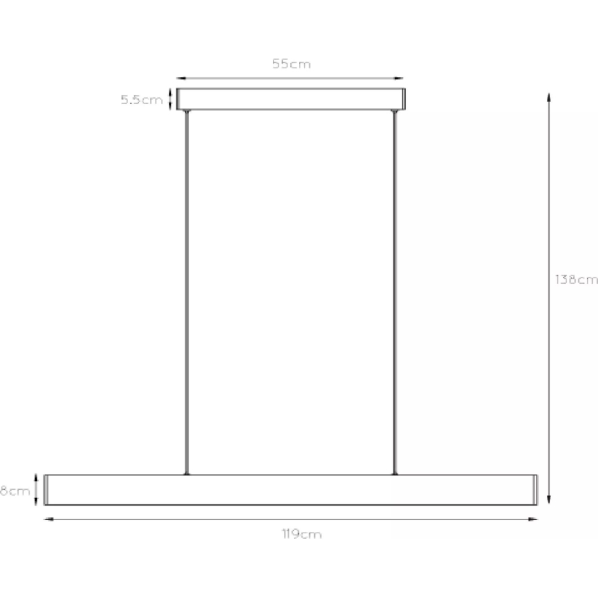 Lucide 45455/36/30 - LED Димируем пендел RAYA LED/36W/230V 119 см черен
