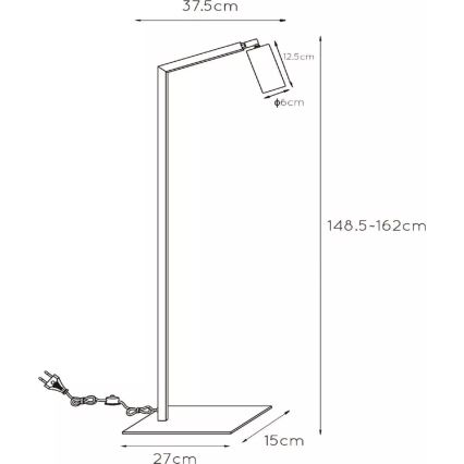 Lucide 45799/01/30 - Лампион SYBIL 1xGU10/35W/230V черен/златист