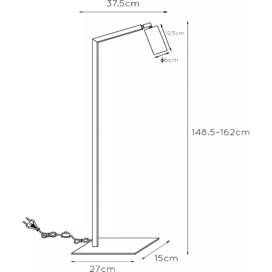 Lucide 45799/01/30 - Лампион SYBIL 1xGU10/35W/230V черен/златист