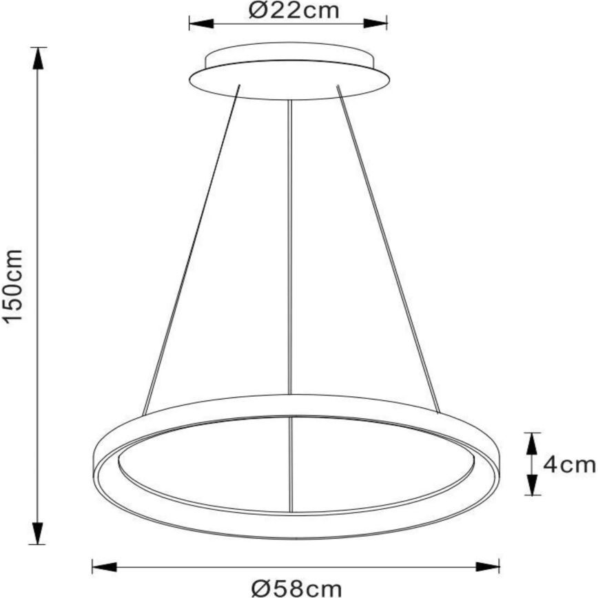 Lucide 46403/48/30 - LED Димируем пендел VIDAL LED/48W/230V Ø 58 см черен