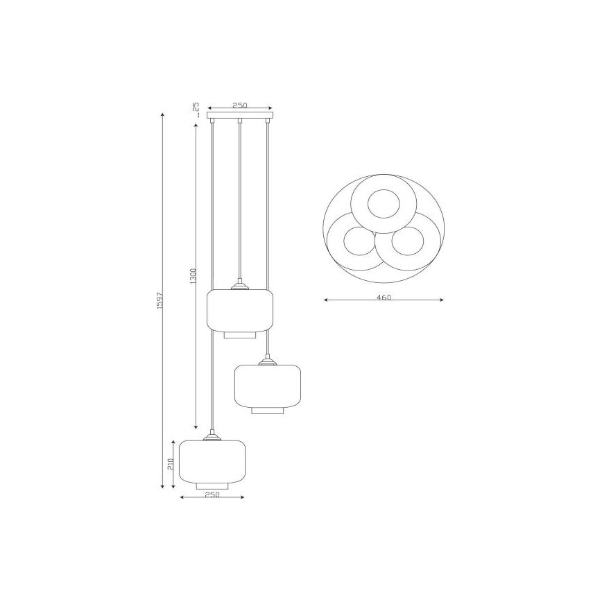 Lucide 46413/13/65 - Пендел MEDINE 3xE27/40W/230V опушен