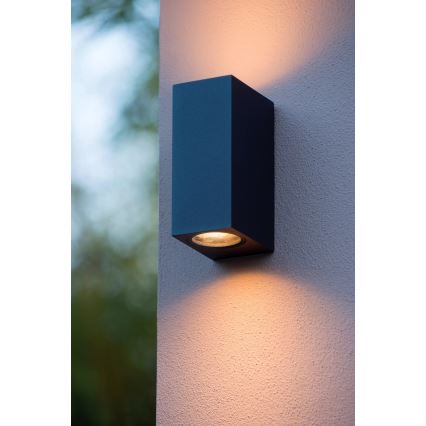 Lucide 69800/02/30 - Екстериорен аплик ZARO 2xGU10/35W/230V IP44 черен