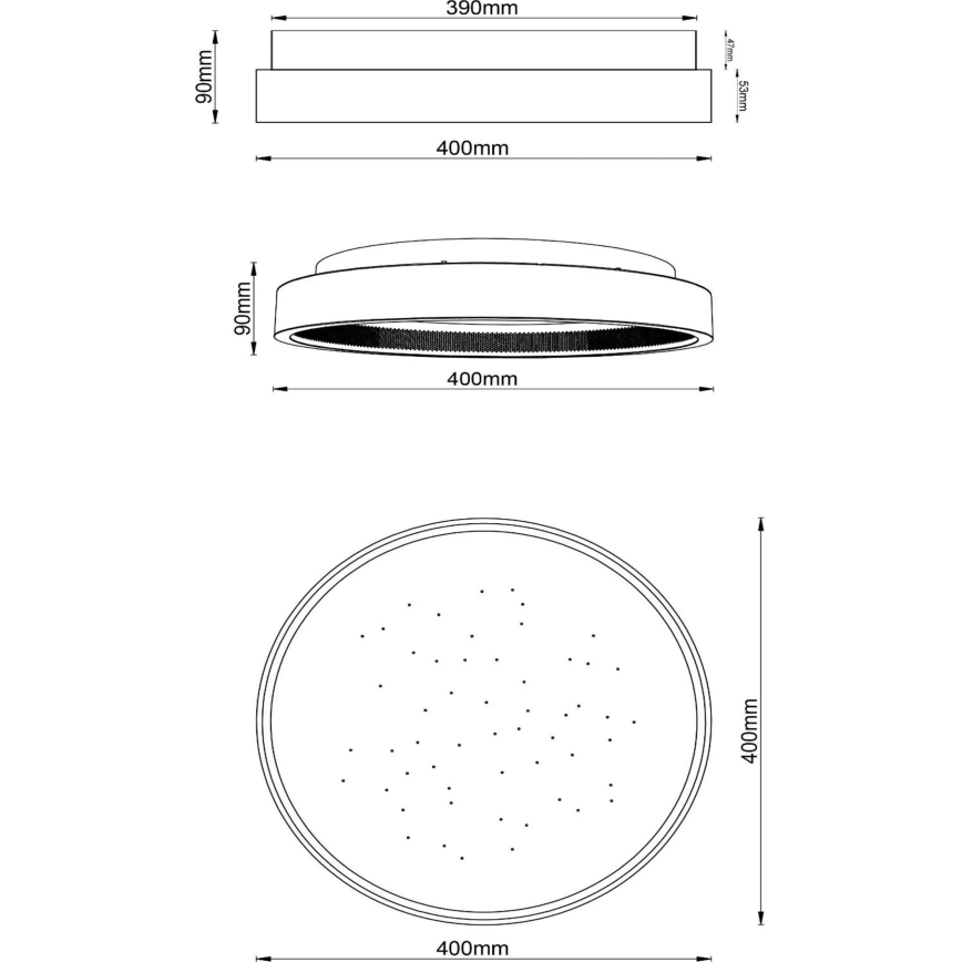 Lucide 71102/40/30 - LED Димируем плафон ESTREJA LED/40W/230V 2500-3000K Ø 40 см черен + дистанционно управление