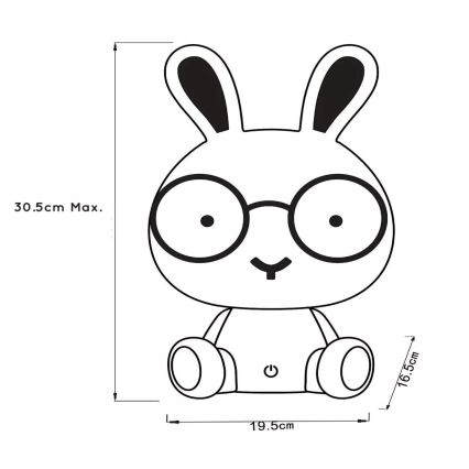 Lucide 71591/03/66 - LED Димируема настолна лампа DODO LED/3W/230V заек