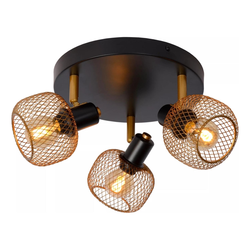 Lucide 77978/13/02 - Спот MAREN 3xE14/13W/230V черен/месинг