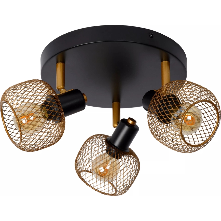 Lucide 77978/13/02 - Спот MAREN 3xE14/13W/230V черен/месинг
