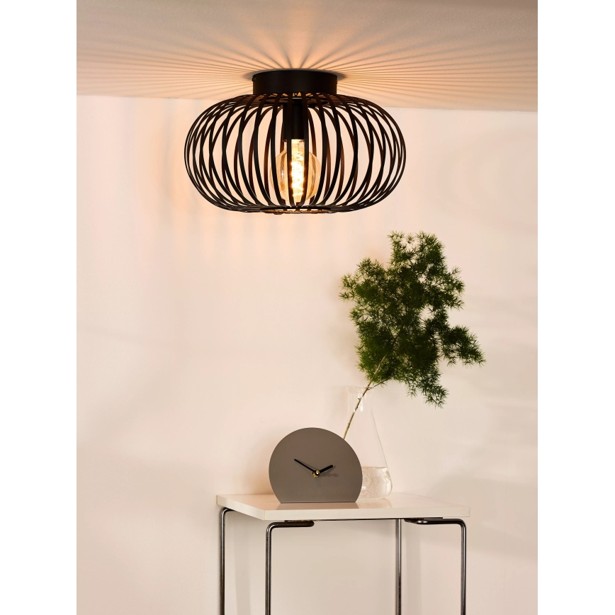 Lucide 78174/40/30 - Плафон MANUELA 1xE27/60W/230V Ø 39,5 см черен